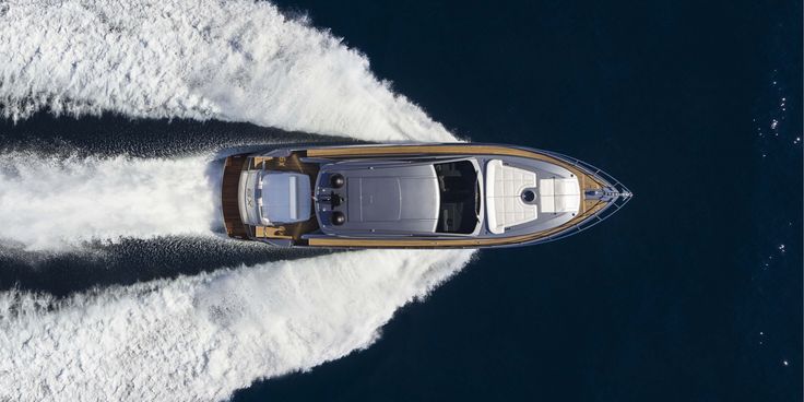 Aerial — vessel on open water